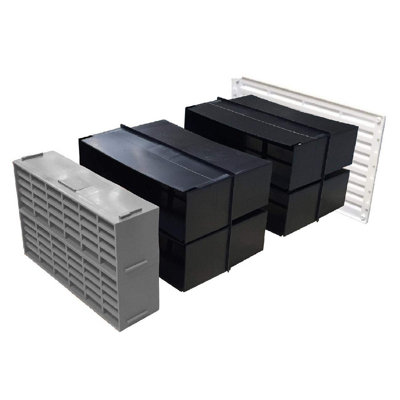 9" x 6" Extendable Combination Cavity Wall Sleeve Vent with Grey Air Bricks