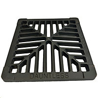 9" x 9" 229mm x 229mm 13mm 1/2" thick Square Cast Iron Gully Grid Grate Heavy Duty Drain Cover Black Satin Finish