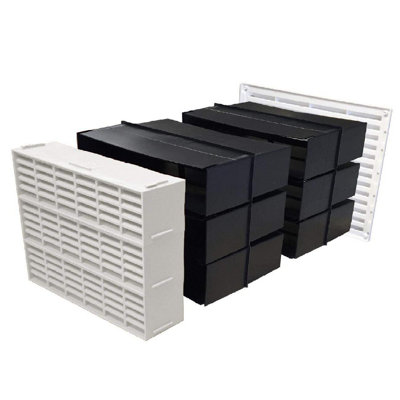 9" x 9" Extendable Combination Cavity Wall Sleeve Vent with White Air Bricks