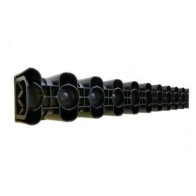 9 x Heavy Duty PVC Shallow Flow Brick Slot Drain Channel Drainage 1m Length  Plus 2x Endcaps 1x End Outlet 110mm & 1x Body Outlet