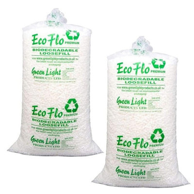 90 Cubic Eco Flo Biodegradable White Packing Peanuts Loose Fill