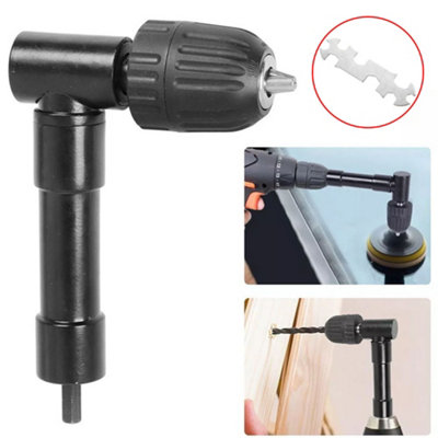 90 Degree Right Angle Drill Adapter Attachment 3/8 inch Chuck