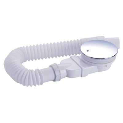 90 mm Low Profile Shower Waste with Odour Trap, Hair Filter, Flexible ...