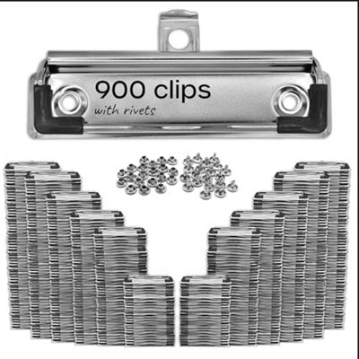 900 Pack Mountable Clipboard Clips Spring Loaded Clips for Clipboard Replacement