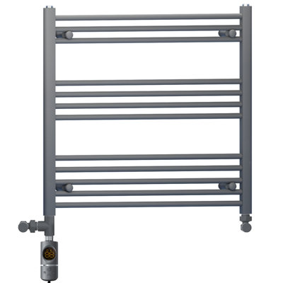 900 x 700 mm Anthracite Grey Dual Fuel Electric Radiator Bathroom Towel ...
