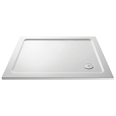 900 x 900mm Square Stone Shower Enclosure Tray Gloss White 40mm Slimline