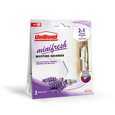Unibond 2-In-1 Minifresh White Lavender Small Moisture AbsorberPack Of 2