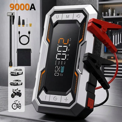 9000A Car Jump Starter with Air Compressor, Portable Battery Booster ...