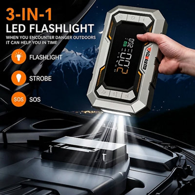 9000A Car Jump Starter with Air Compressor, Portable Battery Booster ...