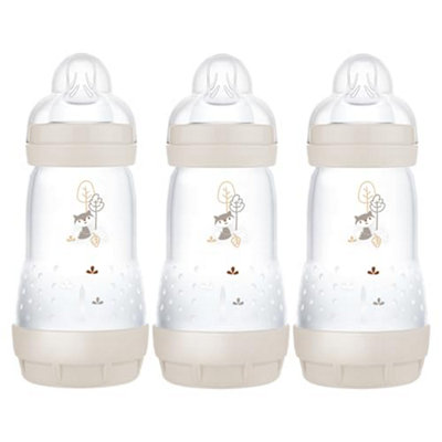  - Mam Easy Start Anti-Colic Baby Bottles 3 Pack (3 X 260) Self-Sterlising Milk Bottle Medium Flow Teats Size 2 Newborn Essentials