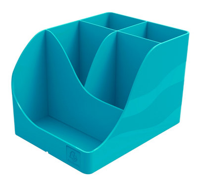 ExacomptaSku 69534D1 Skandi Pen Wave Pencil Holder Pacific Blue5 Compartments4 High Compartments For Large Utensils from B&Q