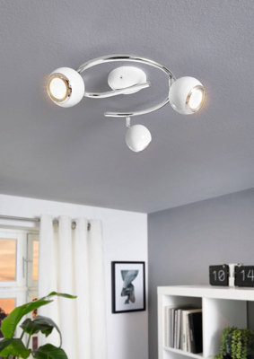 Eglo Bimeda 3-Light White Metal Ceiling Fitting Inclusive Fixture (D) 29Cm from B&Q