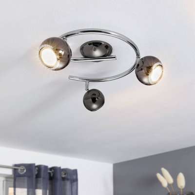 B&Q -  Bimeda Led Nickel-Nero/chrome Ceiling Light