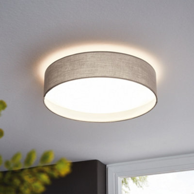 Eglo Pasteri Fabric Wired Flush Ceiling Light in Taupe - Image 11