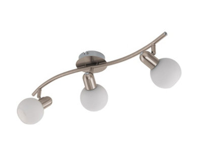 Eglo Comba Satin Nickel Led 3 Bulb Ceiling Spotlight Three Step Dimmable Warm White 3000K from B&Q