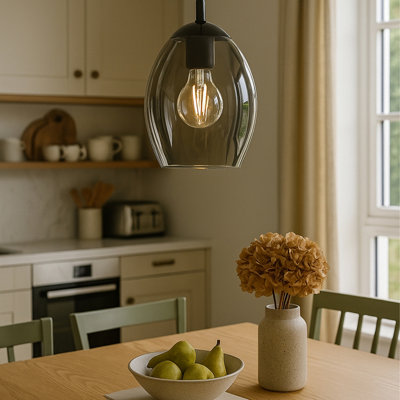 B&Q -  Estanys Pendant LightModern Vaporised Glass