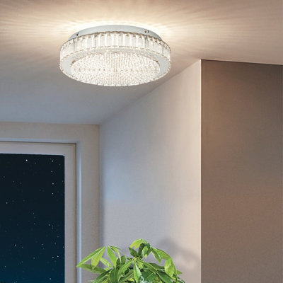 Eglo Balparda Chrome Crystal Led Ceiling Light(D) 61Cm from B&Q