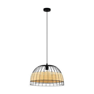 Eglo Light/Black Single Pendant E27 Anwick (21) Size 21