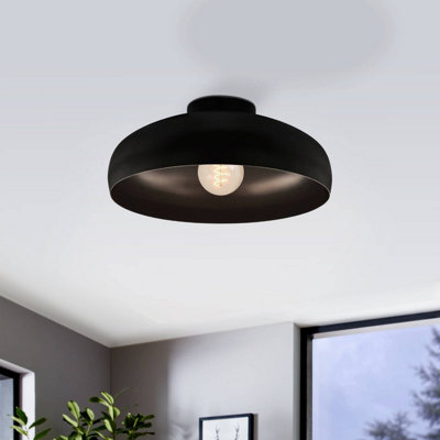 Eglo Mogano Black Metal Ceiling Fitting (E27)(D) 40Cm from B&Q