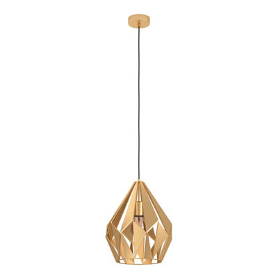 Eglo Single Pendant Light E27 Gold Carlton (21) from B&Q