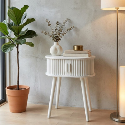 Garden Greatness Maison Ribbed Sand Bedside Table from B&Q