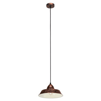 B&Q -  Single Pendant Light E27 Copper Antique Auckland (21) Wbs
