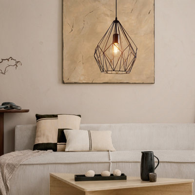 B&Q -  Carlton Black Metal 1 Light Ceiling Pendant(D) 31Cm