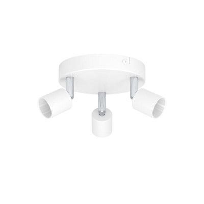 B&Q -  Basic Stecci-E White Plastic Eco-Friendly 3 Light Spotlight