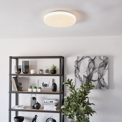 B&Q -  Pogliola E Led Ceiling Or Wall Light310mm1900 Lumen Cool WhiteCrystal Effect Diffuser