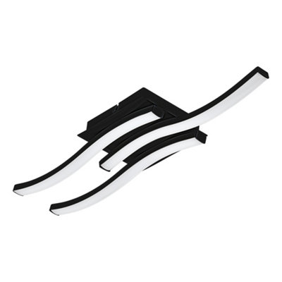 B&Q -  Basic Cabezas-E Black Steel & Plastic 3 Flame Wall/ceiling Light3000K