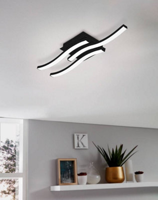 B&Q -  Basic Cabezas-E Black Steel & Plastic 3 Flame Wall/ceiling Light4000K