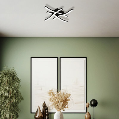 B&Q -  Basic Cabezas-E Black Steel & Plastic 4 Flame Wall/ceiling Light4000K
