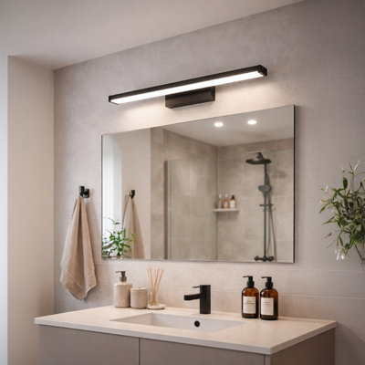 B&Q -  Galenzana-E Aluminium And Plastic Led Neutral White Mirror LightBlack