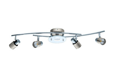 Eglo Vallida Satin Nickel Led 5 Bulb Ceiling Spotlight Bar Three Step Dimmable Warm White from B&Q