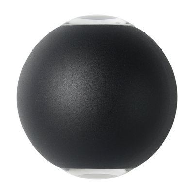 EGLO Abugo Black Round Led Wall Light Ip54 Outdoor Bathroom Light 480 Lumens from B&Q