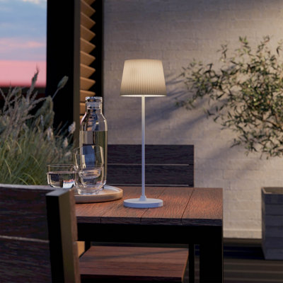 Eglo Leonero Steel And Fabric Portable Touch-Dimmer Led Tuneable White Table LampGreen from B&Q