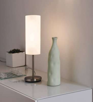 Eglo Troy 3 Satin Nickel And Glass And Metal Table Lamp, (D) 10.5Cm White