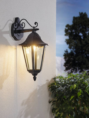 Eglo Navedo Black Metal And Glass Ip44 Outdoor Wall Light(D) 20Cm from B&Q
