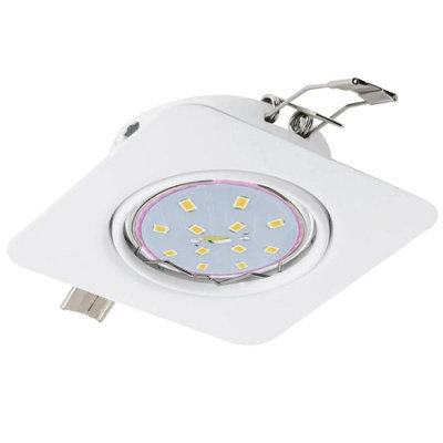EGLO Peneto White Gu10 Recessed Moveable Ceiling Spotlight Adjustable Downlight from B&Q