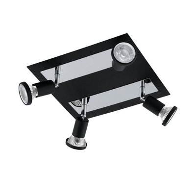 Eglo Sarria And Chrome Metal 4 (Inclusive) Spot (D) 24Cm Black/Light