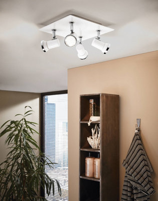B&Q -  Tamara 1 White Metal 4 Light Wired Ceiling Spot Light(D) 26Cm