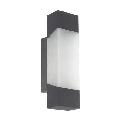 B&Q -  Gorzano Anthracite Metal And Plastic Ip44 Integrated Led Outdoor Wall Light(D) 10.5Cm