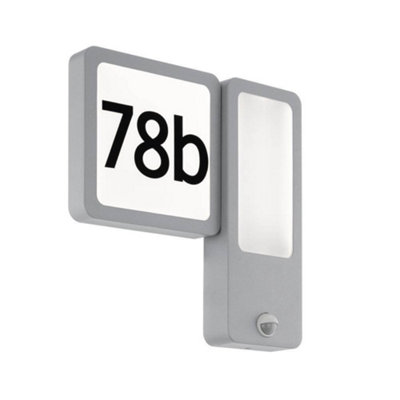 B&Q -  Cheira Led Outdoor Wall Light Silver Pir Motion Sensor Ip44 Warm White 3000K
