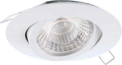 Eglo Tedo White Gu10 Recessed Ceiling Spotlight Led Downlight Warm White 3000K from B&Q