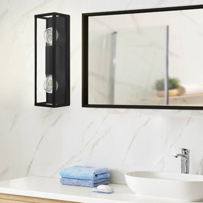 B&Q -  Amezola Black Caged Bathroom Wall/ceiling Light