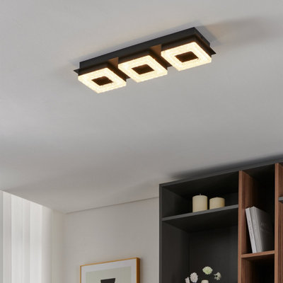 B&Q -  Fradelo 1 Led Rectangular Black/crystal Ceiling Light