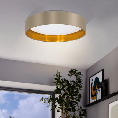 Eglo Maserlo 2 Led Cappuccino Fabric Ceiling Light from B&Q