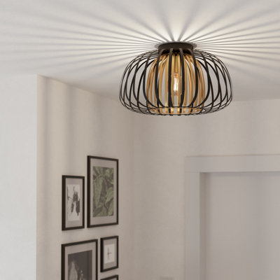 Eglo Encinitos Black And Gold Modern Ceiling Light from B&Q