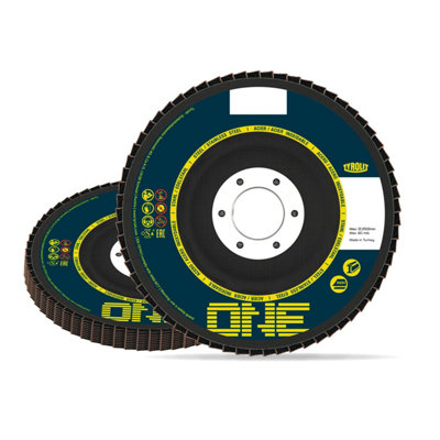 Tyrolit One 115mm X 22.23mm 60 Grit Flap Disc For Steel & StainlessPack Of 10 from B&Q