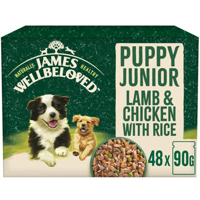 B&Q - 48 X 90G  Puppy Wet Food Lamb & Chicken In Gravy Pouch
